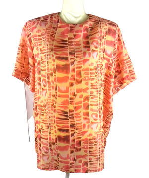 Jordon Women Shirt Suit Blouse Size 16 Orange Peach Career Business